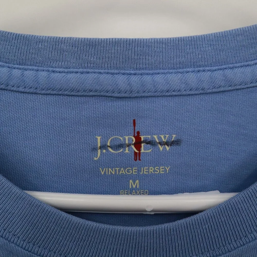 J. Crew Vintage-Wash Tee‎ Mens M Blue Classic Timeless Basic Everyday Casual NWD